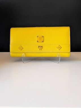MCM Visetos Long Wallet in Rare Lemon Yellow
